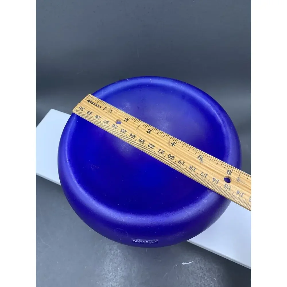 Kosta Boda Cobalt Blue Funghi Frosted Decorative Bowl